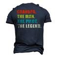 Grandpa The Man The Pilot The Legend Vintage Grandpa Men's 3D T-Shirt Back Print Navy Blue