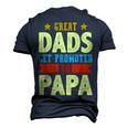 Great Dads Promoted To Papa Dad Daddy Father Stepdad Poppa Men's 3D T-Shirt Back Print Navy Blue