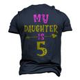 Hearts 5Th Bday For Daughter From Mom Dad Men's 3D T-Shirt Back Print Navy Blue