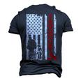 Hockey Dad American Flag Fathers Day For Hockey Daddy Men's 3D T-Shirt Back Print Navy Blue