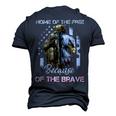 Home Of The Free Because Of The Brave Veterans Men's 3D T-Shirt Back Print Navy Blue