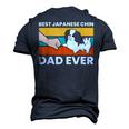 Japanese Spaniel Dog Owner Dad Best Japanese Chin Dad Ever Men's 3D T-shirt Back Print Navy Blue