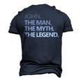 John The Man Myth Legend Fathers Day Dad Men's 3D T-shirt Back Print Navy Blue