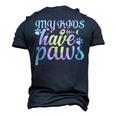 My Kids Have Paws For Cats Mom And Cats Dad Tie Dye Men's 3D T-Shirt Back Print Navy Blue