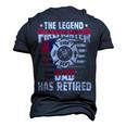 The Legend Firefighter Dad Has Retired Retired Dad Men's 3D T-shirt Back Print Navy Blue