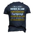 Lucky Fatherinlaw Of Awesome Daughterinlaw Men's 3D T-Shirt Back Print Navy Blue
