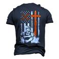 Mechanic Flag On Back Men's 3D T-Shirt Back Print Navy Blue