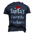 Mechanic Santas Favorite Job Christmas Santa Claus Hat Men's 3D T-Shirt Back Print Navy Blue