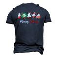 Meowy Catmas Christmas Cat Kitten Lover Kids Mom Dad Men's 3D T-Shirt Back Print Navy Blue