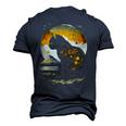 The Moon The Night & Black Cat Love Cat Mom Cat Dad Vintage Men's 3D T-Shirt Back Print Navy Blue