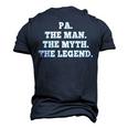 Pa The Man The Myth The Legend Dad Christmas Men's 3D T-shirt Back Print Navy Blue