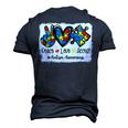 Peace Love Accept Autism Puzzle Pieces Autism Mom Dad Kids Men's 3D T-Shirt Back Print Navy Blue