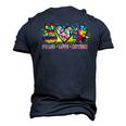 Peace Love Autism Mom Dad Kids Women Autism Awareness Men's 3D T-Shirt Back Print Navy Blue