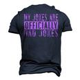 Pink Girl Dad Pregnancy Announcement My Jokes Are Officially Men's 3D T-Shirt Back Print Navy Blue