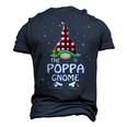 Poppa Gnome Buffalo Plaid Matching Christmas Men's 3D T-Shirt Back Print Navy Blue