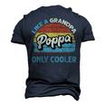 Poppa Like A Grandpa Only Cooler Vintage Dad Fathers Day Men's 3D T-Shirt Back Print Navy Blue