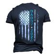 Promoted To Daddy 2024 Us American Flag For New Dad To Be Men's 3D T-Shirt Back Print Navy Blue