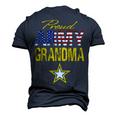 Proud Army Grandma Military Pride Usa Flag Men's 3D T-Shirt Back Print Navy Blue