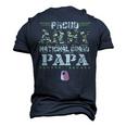 Proud Army National Guard Papa Dog Tags Military Sibling Men's 3D T-Shirt Back Print Navy Blue
