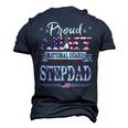 Proud Army National Guard Stepdad Us Military Men's 3D T-Shirt Back Print Navy Blue