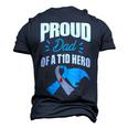 Proud Dad Of A T1d Hero Type 1 Diabetes Dad Awareness Men's 3D T-Shirt Back Print Navy Blue