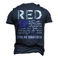 Red Friday For My Brother Deployed Navy Soldier Us Flag Men's 3D T-Shirt Back Print Navy Blue