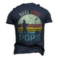 Reel Cool Pops Fishing Dad Fathers Day Fisherman Men's 3D T-Shirt Back Print Navy Blue
