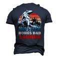 Retro Bonus Dadsaurus Rex Bonus Dad Saurus Dinosaur Men's 3D T-Shirt Back Print Navy Blue