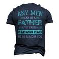 Retro It Takes A Badass Dad To Be A Mom Single Parent Father Men's 3D T-Shirt Back Print Navy Blue
