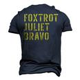 Retro Vintage Foxtrot Juliet Bravo Military Quote Men's 3D T-Shirt Back Print Navy Blue