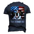 Saint Bernard Dad American Flag 4Th Of July Dog Fathers Day Men's 3D T-Shirt Back Print Navy Blue