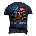 Shar Pei Dad American Flag 4Th Of July Dog Fathers Day Men's 3D T-Shirt Back Print Navy Blue