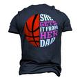 She Gets It From Her Dad Basketball Girls Womens Daughters Men's 3D T-Shirt Back Print Navy Blue