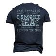 I Smoke Meat And I Know Things Bbq Chef Grill Dad Men's 3D T-Shirt Back Print Navy Blue