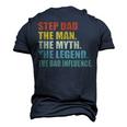 Step Dad The Man The Myth The Legend The Bad Influence Men's 3D T-shirt Back Print Navy Blue