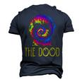 Tie Dye Best Doodle Dad Ever Goldendoodle Dog Dad Men's 3D T-Shirt Back Print Navy Blue