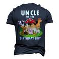 Uncle Of The Birthday Boy Farm Animals Matching Farm Theme Men's 3D T-Shirt Back Print Navy Blue