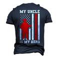 My Uncle Is My Hero Firefighter Thin Red Line Flag Men's 3D T-Shirt Back Print Navy Blue