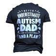 Never Underestimate An Autism Dad Autism Awareness Men's 3D T-Shirt Back Print Navy Blue