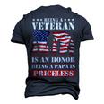 Veteran Papa Military Dad Army Fathers Day Men's 3D T-Shirt Back Print Navy Blue