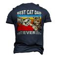 Vintage Best Cat Dad Ever And Retro For Dad Men Fathers Day Men's 3D T-Shirt Back Print Navy Blue