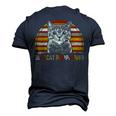 Vintage Best Cat Poppa Ever Fathers Day Christmas Men's 3D T-Shirt Back Print Navy Blue