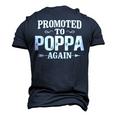 Vintage Promoted To Poppa Fathers Day New Dad Grandpa Men's 3D T-Shirt Back Print Navy Blue