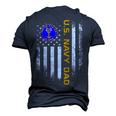 Vintage Usa American Flag Us Navy Proud Dad Veteran Military Men's 3D T-Shirt Back Print Navy Blue