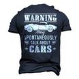 Warning May Spontaneously Talk About Cars Auto Mechanic Cars Men's 3D T-Shirt Back Print Navy Blue