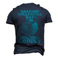Warning Volleyball Dad Will Yell Loudly Men's 3D T-Shirt Back Print Navy Blue