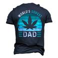 Worlds Dopest Dad Cannabis Marijuana Weed Fathers Day Men's 3D T-Shirt Back Print Navy Blue