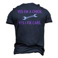 Yes Im A Chick Yes I Fix Cars Lady Girl Mechanic Men's 3D T-Shirt Back Print Navy Blue