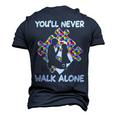 Youll Never Walks Alone Father Daughter Autism Dad Men's 3D T-Shirt Back Print Navy Blue