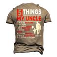 5 Things You Should Know About My Uncle Happy Fathers Day Men's 3D T-Shirt Back Print Khaki